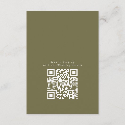 Carte D'accompagnement Code QR moderne Élégant écrément vert doux Encre l (Dos)