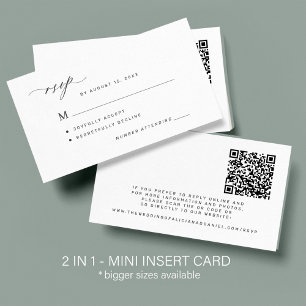 Carte D'accompagnement Code QR moderne et réponse mariage classique RSVP
