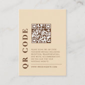 Carte D'accompagnement Code QR moderne Mariage beige Détails Photo (Devant)