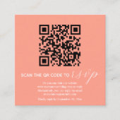 Carte D'accompagnement Code QR moderne mariage corail  (Devant)