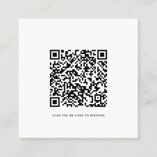 Carte D'accompagnement Code QR moderne Mariage de script RSVP (Dos)