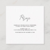 Carte D'accompagnement Code QR moderne Mariage de script RSVP (Devant)