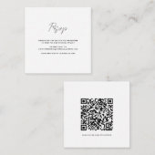 Carte D'accompagnement Code QR moderne Mariage de script RSVP (Devant / Derrière)