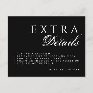 Carte D'accompagnement Code QR modifiable Double côté Détails Mariage