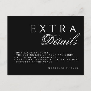 Carte D'accompagnement Code QR modifiable double face détails Mariage