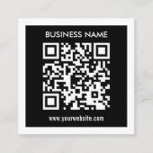 Carte D'accompagnement Code QR modifiable (généré instantanément) | Noir (Devant)