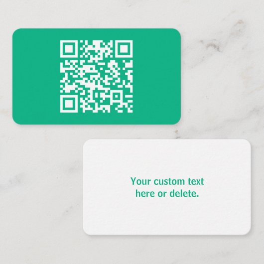 Carte D'accompagnement Code QR modifiable Générez le vôtre | Vert sarcel (Devant / Derrière)