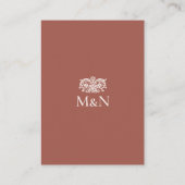 Carte D'accompagnement Code QR Monogramme Élégant pour Réponse de Mariage (Dos)