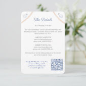 Carte D'accompagnement Code QR Monogramme Naution de détails de mariage (Debout devant)