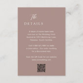 Carte D'accompagnement Code QR neutre Terre classique Mariage élégant (Devant)