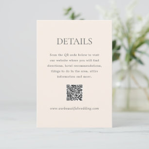 Carte D'accompagnement Code QR neutre Terre moderne Mariage élégant