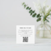 Carte D'accompagnement Code QR Noir Blanc Mariage Moderne Minimaliste Dét (Debout devant)
