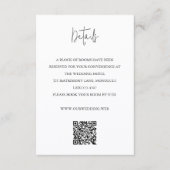 Carte D'accompagnement Code QR noir et blanc chic de mariage moderne (Devant)