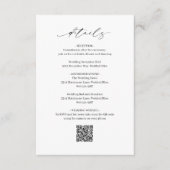 Carte D'accompagnement Code QR noir et blanc classique Mariage élégant (Devant)