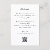 Carte D'accompagnement Code QR noir et blanc classique Mariage intemporel (Devant)
