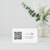 Carte D'accompagnement Code QR noir et blanc intemporel Mariage élégant (Debout devant)