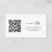 Carte D'accompagnement Code QR noir et blanc intemporel Mariage élégant (Devant)