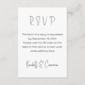 Carte D'accompagnement Code QR noir et blanc Mariage RSVP (Devant)