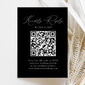 Carte D'accompagnement Code QR noir et blanc moderne RSVP