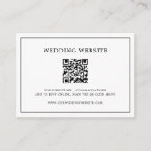 Carte D'accompagnement Code QR noir et blanc simple Mariage élégant (Devant)