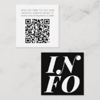 Code QR noir minimaliste Info Mariage en ligne