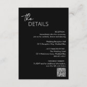 Carte D'accompagnement Code QR noir minimum Mariage moderne (Devant)