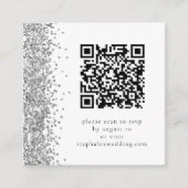 Carte D'accompagnement Code QR Parties scintillant argent Mariage RSVP (Devant)