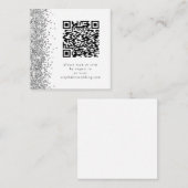 Carte D'accompagnement Code QR Parties scintillant argent Mariage RSVP (Devant / Derrière)