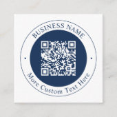 Carte D'accompagnement Code QR personnalisable & Texte | Bleu marine fonc (Devant)
