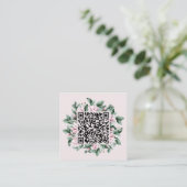 Carte D'accompagnement Code QR personnalisé Magnolia Flower Frame Mariage (Debout devant)