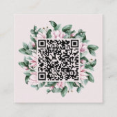 Carte D'accompagnement Code QR personnalisé Magnolia Flower Frame Mariage (Devant)