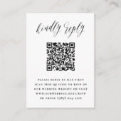 Carte D'accompagnement Code QR Photo de Réponse de Mariage Simple Script (Devant)