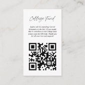 Carte D'accompagnement Code QR photo du fonds universitaire de félicitati (Dos)