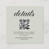Carte D'accompagnement Code QR photo du site Web RSVP vert sauge (Devant)