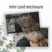 Carte D'accompagnement Code QR photo élégant script détails du mariage