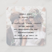 Carte D'accompagnement Code QR & Photo Réponse de Mariage Dactylographie (Dos)
