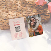 Carte D'accompagnement Code QR photo rose rouge Groovy Sparkle pour répon