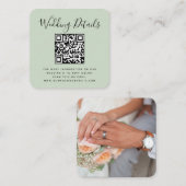 Carte D'accompagnement Code QR Photo RSVP (Devant / Derrière)