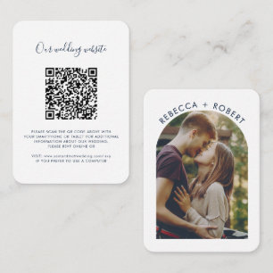 Carte D'accompagnement Code QR Photo Site Web de Mariage RSVP