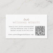 Carte D'accompagnement Code QR pour le site web du mariage monogramme de (Dos)