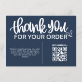 Carte D'accompagnement Code QR Remerciements pour votre emballage d'achat (Devant)