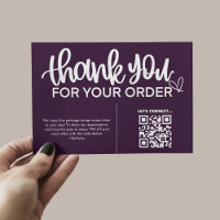 Code QR Remerciements pour votre emballage d'achat