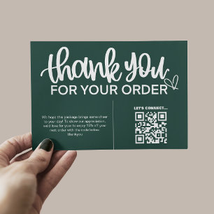 Carte D'accompagnement Code QR Remerciements pour votre emballage d'achat
