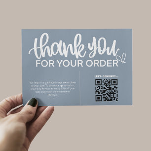 Carte D'accompagnement Code QR Remerciements pour votre emballage d'achat