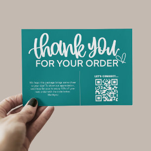 Carte D'accompagnement Code QR Remerciements pour votre emballage d'achat