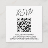 Carte D'accompagnement CODE QR Réponse mariage site web mariage (Devant)