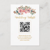 Carte D'accompagnement Code QR rose aquarelle vert émeraude MARY (Devant)