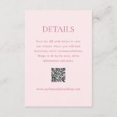 Carte D'accompagnement Code QR rose moderne Mariage élégant (Devant)
