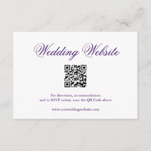 Carte D'accompagnement Code QR Royal Purple traditionnel Mariage élégant