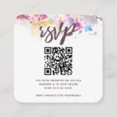 Carte D'accompagnement Code QR RSVP aquarelle pastel (Devant)